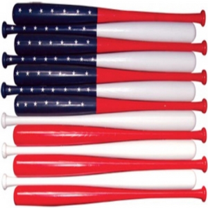 Baseball bats and American-themed imagery